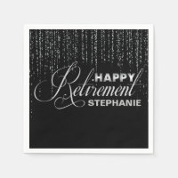 Silver and Black Retirement Party, Custom Napkins
