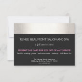Silver and Black Salon and Spa Customer Coupon (Front)