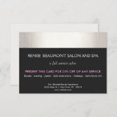 Silver and Black Salon and Spa Customer Coupon (Front/Back)