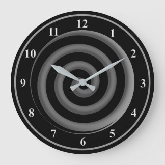 Silver and Black Spiral Wall Clock