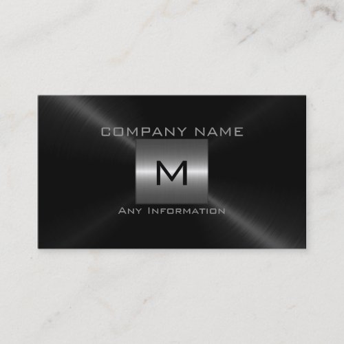 Silver and Black Stainless Steel Metal Business Card