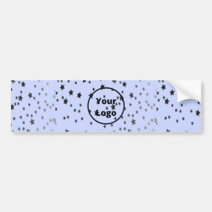 Silver and black stars on blue bumper sticker