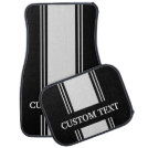 Silver and Black Stripe Custom Personalized Name Car Floor Mat Silver and Black Stripe Custom Personalized Name Car Floor Mat