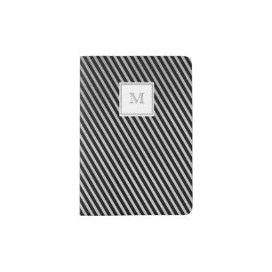 Silver and black striped Passport Holder
