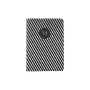Silver and black striped Passport Holder
