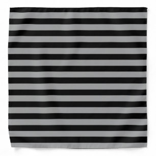 Silver and Black Stripes Bandana