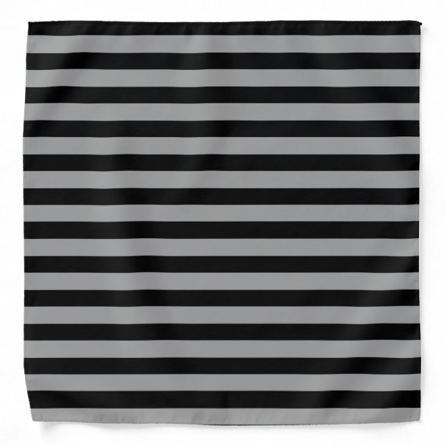 Silver and Black Stripes Bandana (Front)