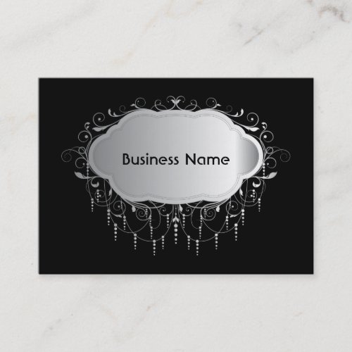 Silver and Black Vintage Business Card
