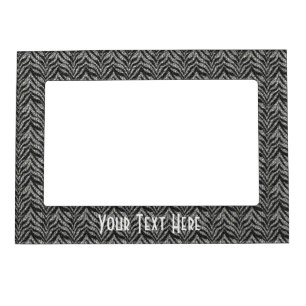 Silver And Black Zebra Stripes Magnetic Frame