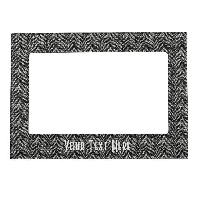 Silver And Black Zebra Stripes Magnetic Frame (Front)