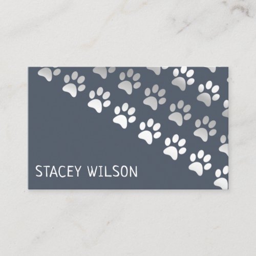 Silver And Blue Business Card