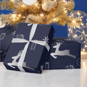 Silver and blue Christmas Wrapping Paper