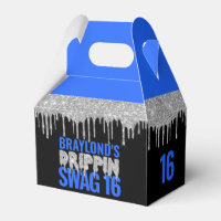 Silver and Blue Drippin Swag 16 Birthday 