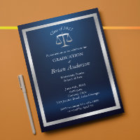Silver and Blue Justice Logo Law School Graduation