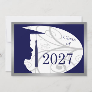 Silver and Blue Man Silhouette 2027 Card