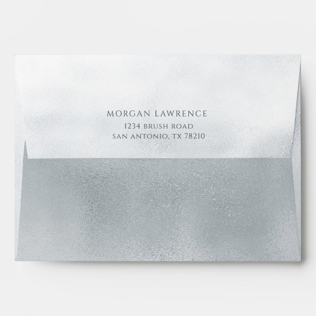 Silver and Blue Marble  Pre-addressed Envelope (Back (Top Flap))