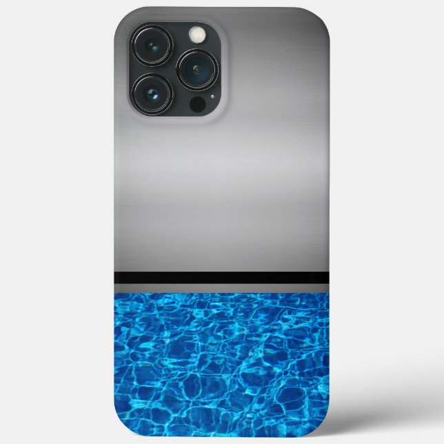 Silver and Blue Water Case-Mate iPhone Case (Back)
