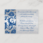 Silver and Cobalt Blue Damask Enclosure Card (Back)