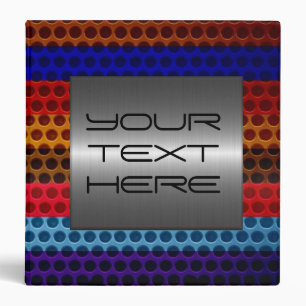 Silver and Colorful Stainless Steel Metal 3 Ring Binder