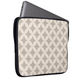 Silver And Cream Geocircle Design Laptop Sleeve by greatgear at Zazzle