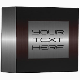 Silver and Dark Brown Stainless Steel Metal 3 Ring Binder