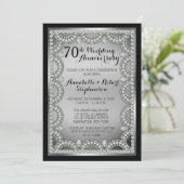 Silver and Diamond 70th Wedding Anniversary Party Invitation (Standing Front)