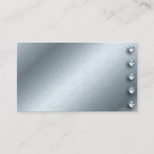 Customizable Silver and Diamond Business Card Design