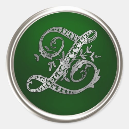 Silver and Emerald Monogram Z Envelope Seal