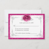 Pink and Gold Princess Shoe Elegant Wedding RSVP Card