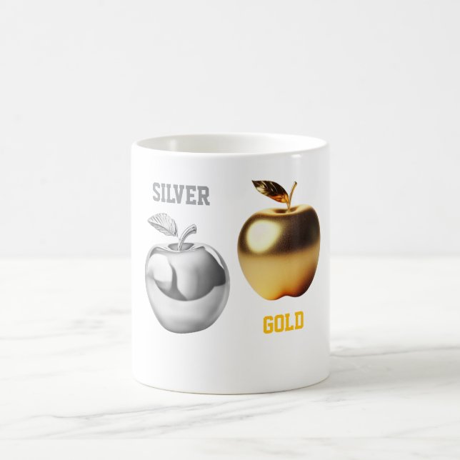 Silver and gold apple Mug (Center)