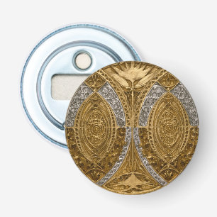 Silver And Gold Art Deco Pattern Bottle Opener