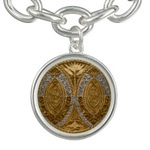 Silver And Gold Art Deco Pattern Bracelet