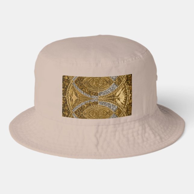 Silver And Gold Art Deco Pattern Bucket Hat (Front)