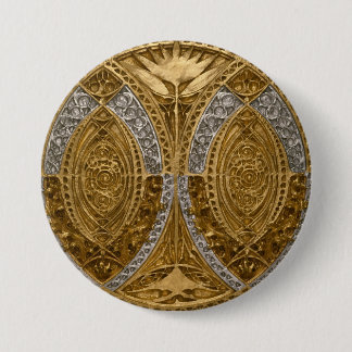 Silver And Gold Art Deco Pattern Button