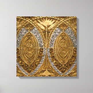 Silver And Gold Art Deco Pattern Canvas Print