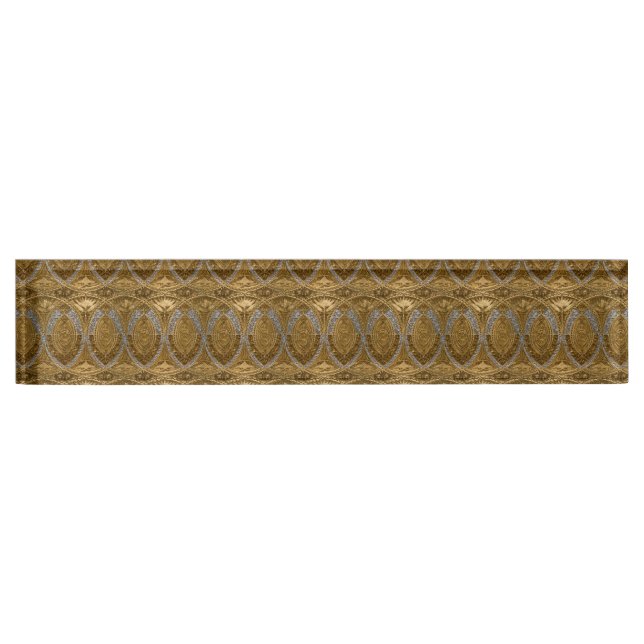 Silver And Gold Art Deco Pattern Desk Name Plate (Front)