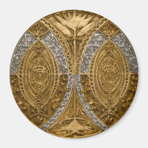 Silver And Gold Art Deco Pattern Magnet