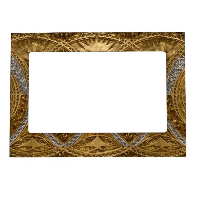 Silver And Gold Art Deco Pattern Magnetic Frame (Front)
