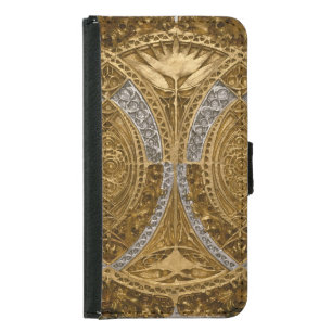 Silver And Gold Art Deco Pattern Samsung Galaxy S5 Wallet Case