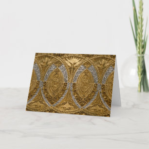 Silver And Gold Art Deco Pattern Thank You Card