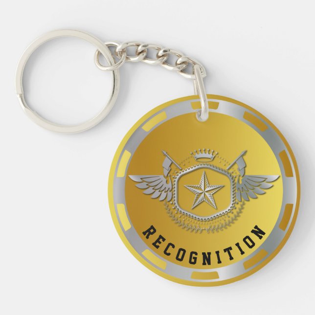 Silver And Gold Award Winner Acrylic Keychain (Front)
