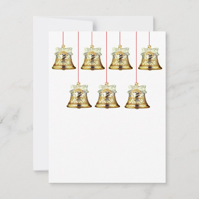 Silver and Gold Bells Christmas Card (Back)