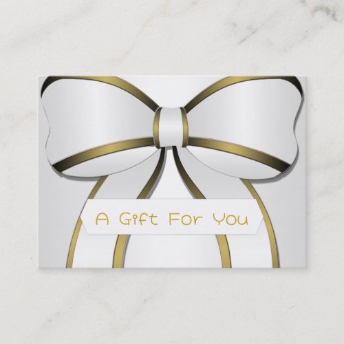 Silver and Gold Big Bow Gift Card Certificates