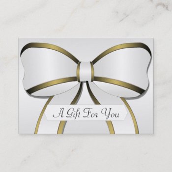 Silver And Gold Big Bow Gift Card Certificates by holiday_store at Zazzle