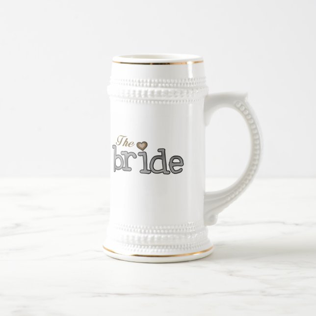 Silver and Gold Bride Beer Stein (Right)