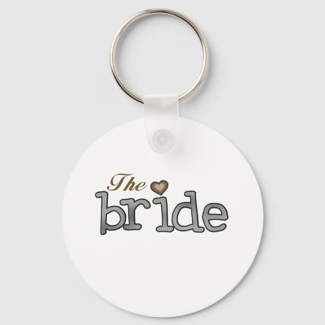 Silver and Gold Bride Keychain (Front)