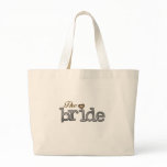 Silver and Gold Bride Large Tote Bag