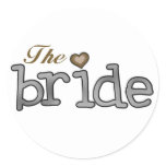 Silver and Gold Bride T-shirts and Gifts Classic Round Sticker
