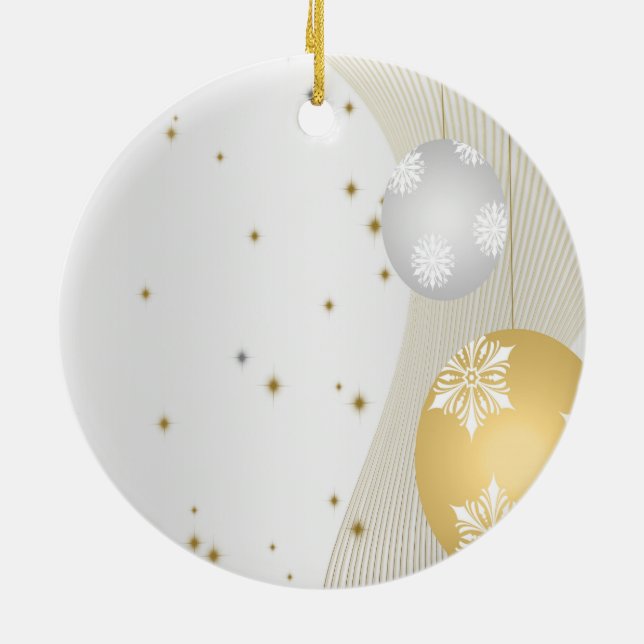 Silver and Gold Ceramic Ornament (Back)