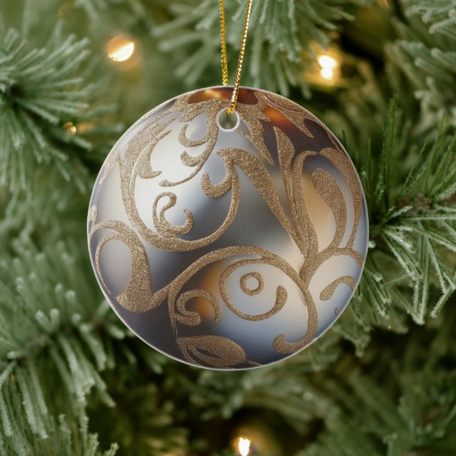 Silver and Gold Christmas Ornament (Tree)